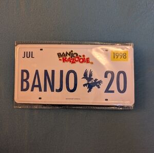 Banjo Kazooie License Plate with stand 1998